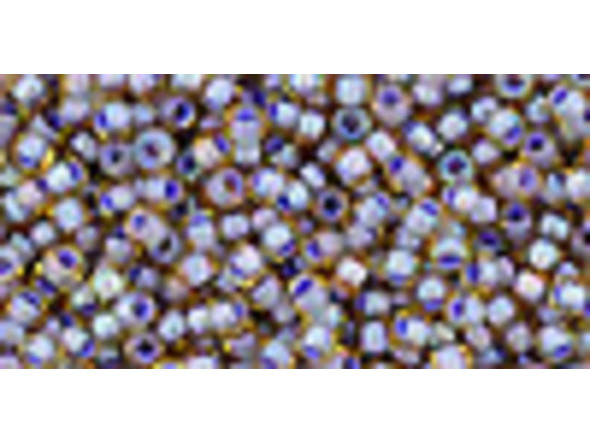 TOHO Glass Seed Bead, Size 11, 2.1mm, Inside-Color Lt Topaz/Opaque Lavender-Lined (Tube)