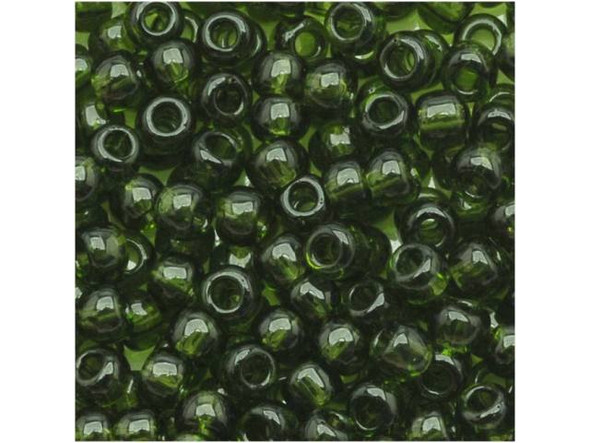 TOHO Glass Seed Bead, Size 11, 2.1mm, Transparent Olivine (Tube)