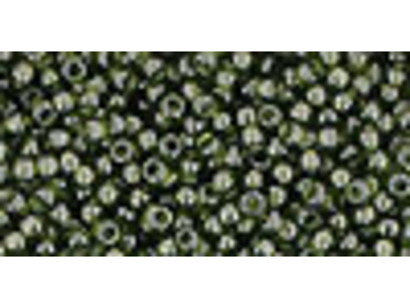 TOHO Glass Seed Bead, Size 11, 2.1mm, Transparent Olivine (Tube)