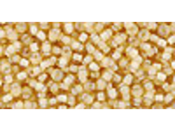 TOHO Glass Seed Bead, Size 11, 2.1mm, Inside-Color Jonquil/White-Lined (Tube)