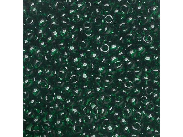 TOHO Glass Seed Bead, Size 11, 2.1mm, Transparent Green Emerald (Tube)