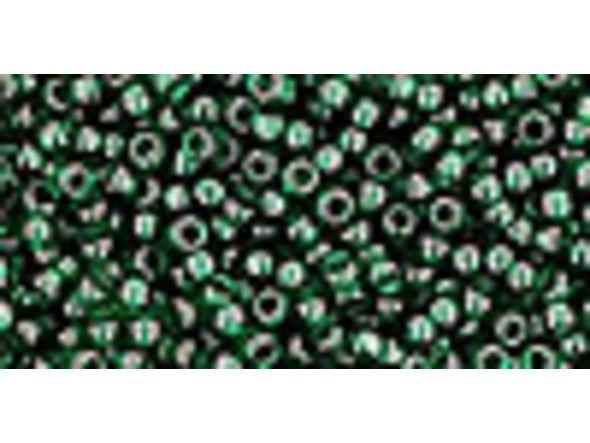 TOHO Glass Seed Bead, Size 11, 2.1mm, Transparent Green Emerald (Tube)