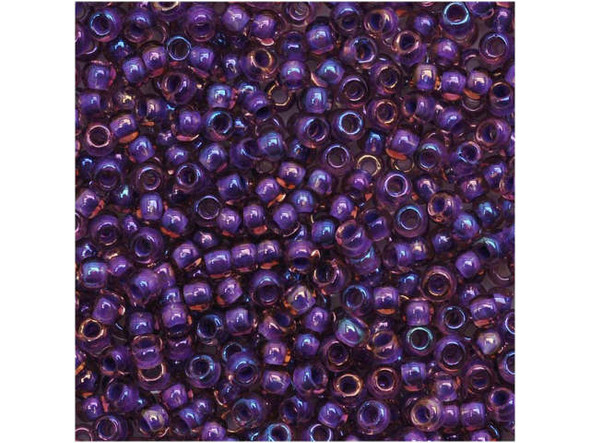 TOHO Glass Seed Bead, Size 11, 2.1mm, Inside-Color Rainbow Rosaline/Opaque Purple-Lined (Tube)