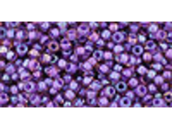 TOHO Glass Seed Bead, Size 11, 2.1mm, Inside-Color Rainbow Rosaline/Opaque Purple-Lined (Tube)