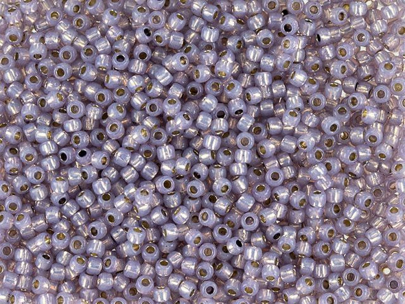 TOHO Glass Seed Bead, Size 11, 2.1mm, PermaFinish - Silver-Lined Milky Alexandrite (Tube)
