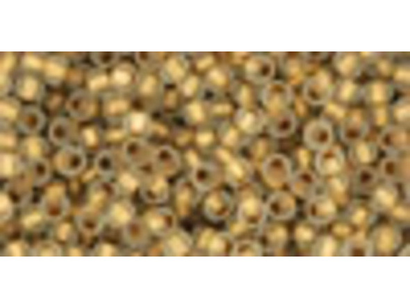TOHO Glass Seed Bead, Size 11, 2.1mm, Gold-Lined Frosted Crystal (Tube)