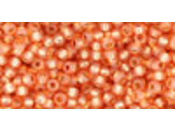 TOHO Glass Seed Bead, Size 11, 2.1mm, PermaFinish - Silver-Lined Milky Grapefruit (Tube)