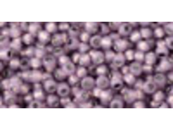 TOHO Glass Seed Bead, Size 11, 2.1mm, PermaFinish - Silver-Lined Milky Amethyst (Tube)