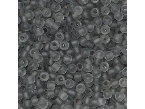 TOHO Glass Seed Bead, Size 11, 2.1mm, Transparent-Frosted Lt Gray (Tube)