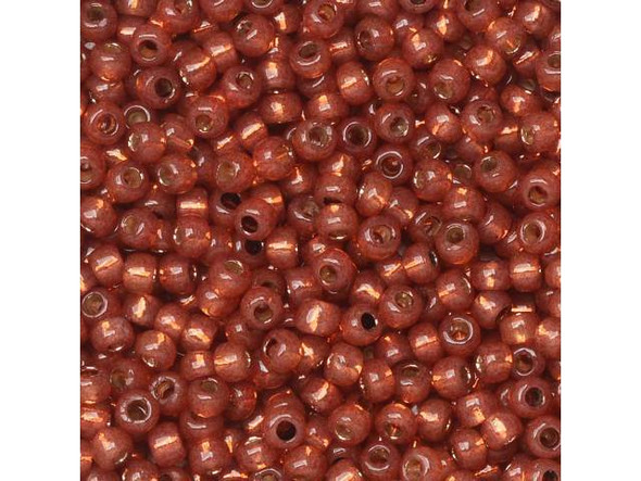 TOHO Glass Seed Bead, Size 11, 2.1mm, PermaFinish - Silver-Lined Milky Pomegranate (Tube)