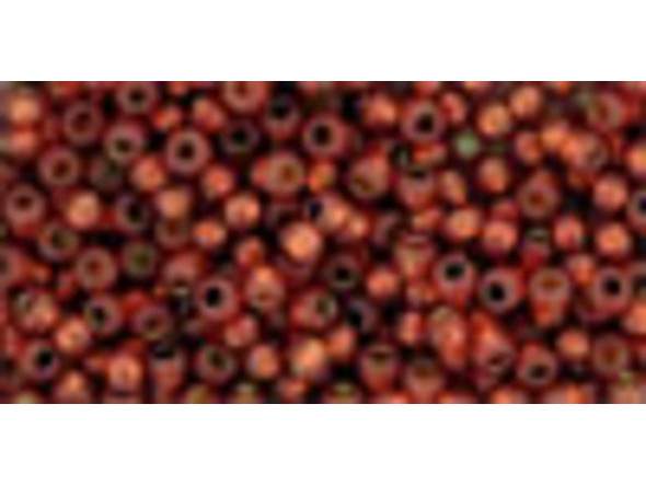 TOHO Glass Seed Bead, Size 11, 2.1mm, PermaFinish - Silver-Lined Milky Pomegranate (Tube)