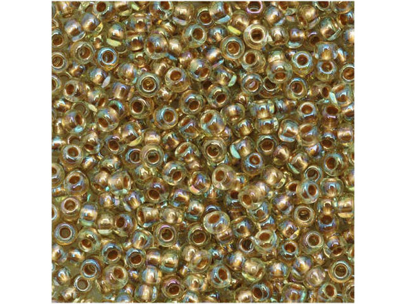 TOHO Glass Seed Bead, Size 11, 2.1mm, Gold-Lined Rainbow Lt Jonquil (Tube)