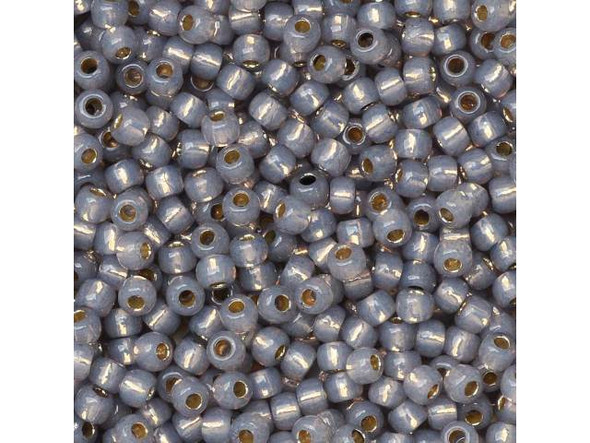 TOHO Glass Seed Bead, Size 11, 2.1mm, PermaFinish - Silver-Lined Milky Gray (Tube)