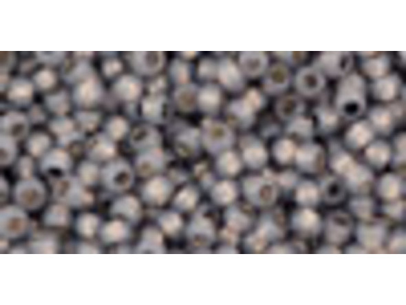 TOHO Glass Seed Bead, Size 11, 2.1mm, PermaFinish - Silver-Lined Milky Gray (Tube)