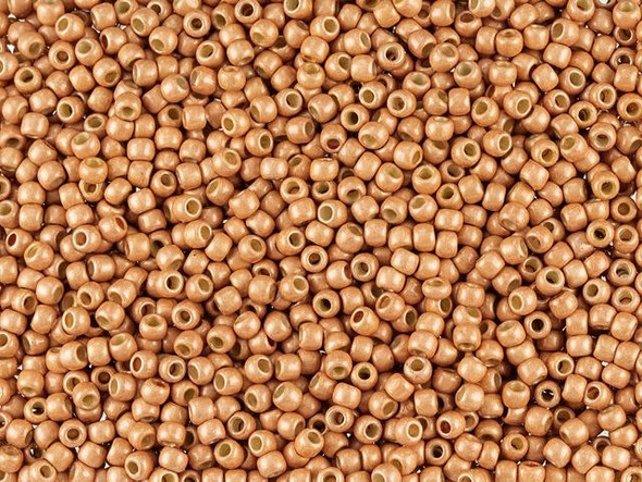 TOHO Glass Seed Bead, Size 11, 2.1mm, PermaFinish - Matte Galvanized Rose Gold (Tube)