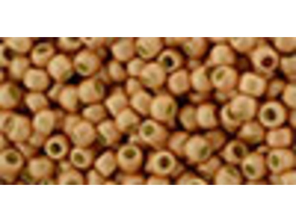 TOHO Glass Seed Bead, Size 11, 2.1mm, PermaFinish - Matte Galvanized Rose Gold (Tube)