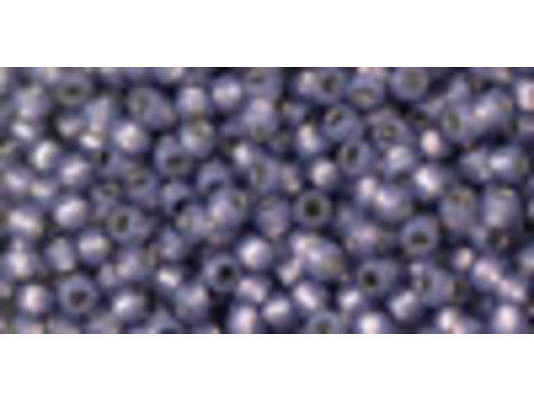 TOHO Glass Seed Bead, Size 11, 2.1mm, PermaFinish - Silver-Lined Milky Tanzanite (Tube)