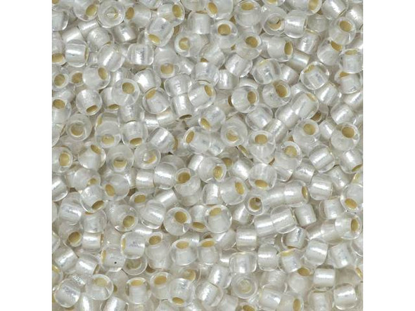TOHO Glass Seed Bead, Size 11, 2.1mm, PermaFinish - Silver-Lined Frosted Crystal (Tube)
