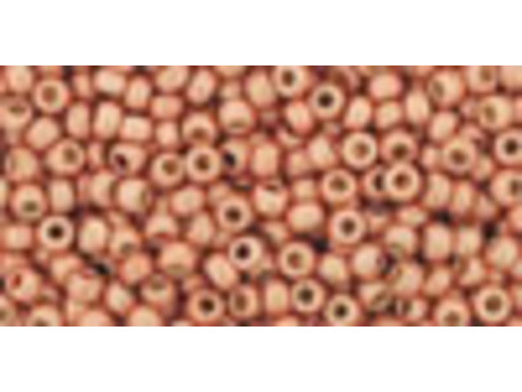 TOHO Glass Seed Bead, Size 11, 2.1mm, PermaFinish - Matte Galvanized Saffron (Tube)