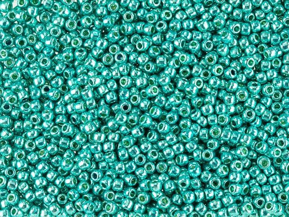 TOHO Glass Seed Bead, Size 11, 2.1mm, PermaFinish Galvanized Teal (Tube)