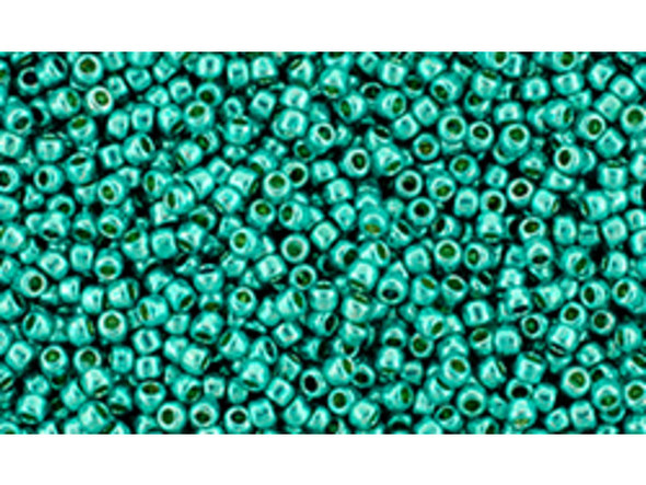 TOHO Glass Seed Bead, Size 11, 2.1mm, PermaFinish Galvanized Teal (Tube)