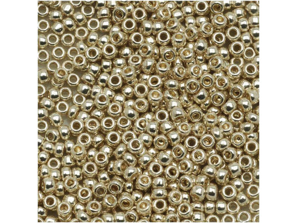 TOHO Glass Seed Bead, Size 11, 2.1mm, PermaFinish - Galvanized Aluminum (Tube)