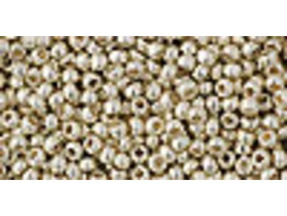 TOHO Glass Seed Bead, Size 11, 2.1mm, PermaFinish - Galvanized Aluminum (Tube)