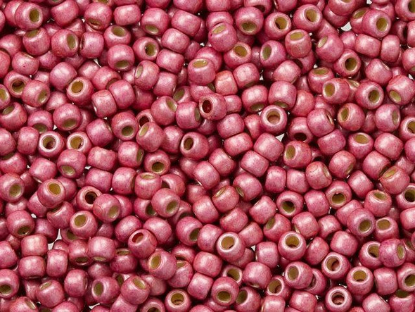 TOHO Glass Seed Bead, Size 11, 2.1mm, PermaFinish - Matte Galvanized Pink Lilac (Tube)