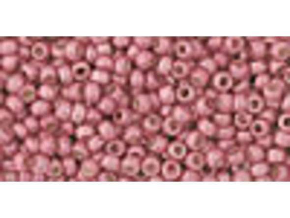 TOHO Glass Seed Bead, Size 11, 2.1mm, PermaFinish - Matte Galvanized Pink Lilac (Tube)