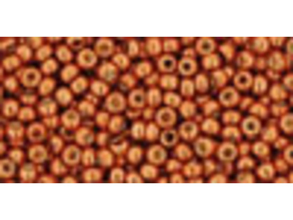 TOHO Glass Seed Bead, Size 11, 2.1mm, PermaFinish - Galvanized Saffron (Tube)