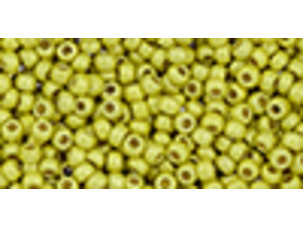 TOHO Glass Seed Bead, Size 11, 2.1mm, Permafinish - Matte Galvanized Lemon Gold (Tube)