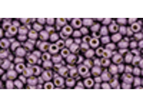 TOHO Glass Seed Bead, Size 11, 2.1mm, Permafinish - Matte Galvanized Pale Lilac (Tube)