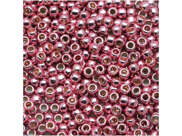 TOHO Glass Seed Bead, Size 11, 2.1mm, PermaFinish - Galvanized Pink Lilac (Tube)