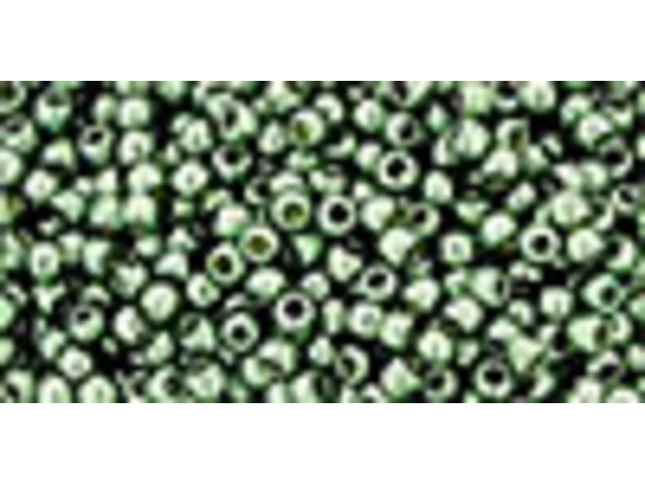 TOHO Glass Seed Bead, Size 11, 2.1mm, PermaFinish - Galvanized Blue Slate (Tube)