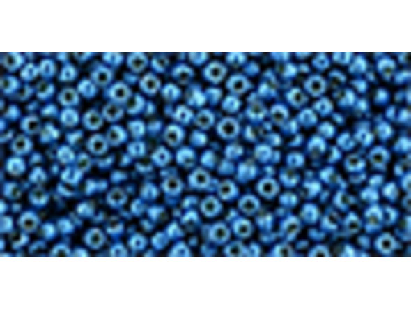 TOHO Glass Seed Bead, Size 11, 2.1mm, Permafinish - Galvanized Turkish Blue (Tube)