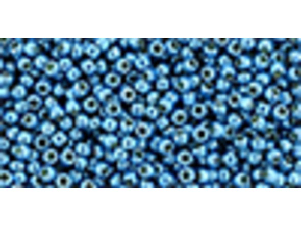 TOHO Glass Seed Bead, Size 11, 2.1mm, Permafinish - Galvanized Aqua Sky (Tube)