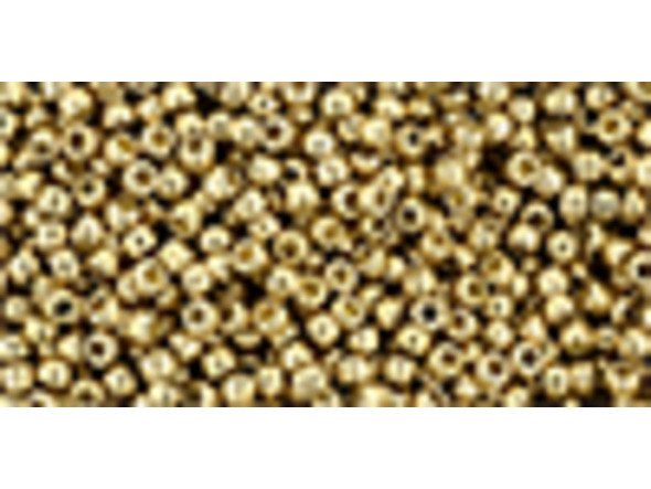TOHO Glass Seed Bead, Size 11, 2.1mm, Permafinish - Galvanized Golden Fleece (Tube)