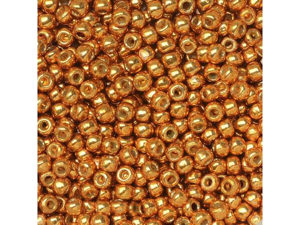 TOHO Glass Seed Bead, Size 11, 2.1mm, Permafinish - Galvanized Old Gold (Tube)