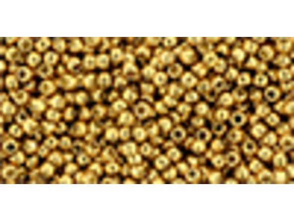 TOHO Glass Seed Bead, Size 11, 2.1mm, Permafinish - Galvanized Old Gold (Tube)