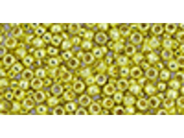 TOHO Glass Seed Bead, Size 11, 2.1mm, Permafinish - Galvanized Lemon Gold (Tube)