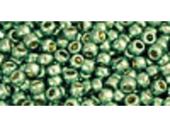 TOHO Glass Seed Bead, Size 11, 2.1mm, PermaFinish - Galvanized Mint Green (Tube)