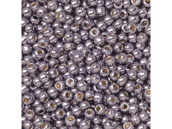 TOHO Glass Seed Bead, Size 11, 2.1mm, PermaFinish - Galvanized Gun Metal Gray (Tube)