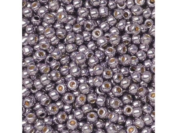 TOHO Glass Seed Bead, Size 11, 2.1mm, PermaFinish - Galvanized Gun Metal Gray (tube)