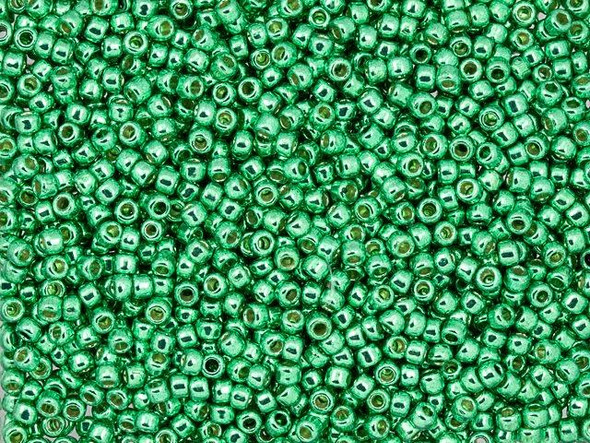 TOHO Glass Seed Bead, Size 11, 2.1mm, Permafinish - Galvanized Spring Green (Tube)