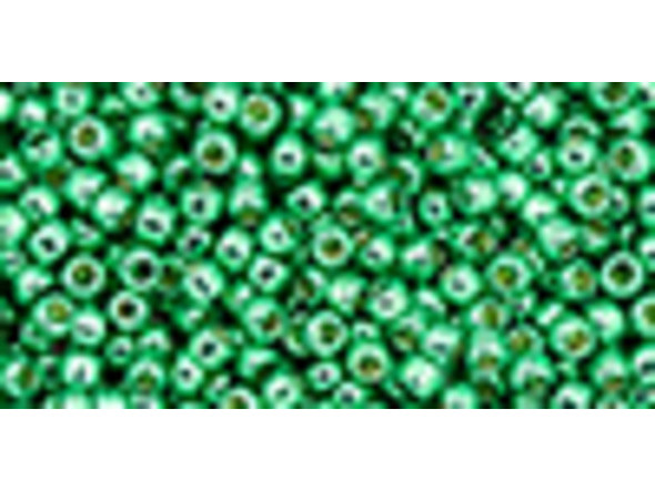 TOHO Glass Seed Bead, Size 11, 2.1mm, Permafinish - Galvanized Spring Green (Tube)