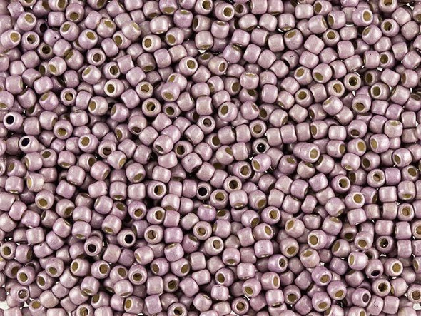 TOHO Glass Seed Bead, Size 11, 2.1mm, PermaFinish - Matte Galvanized Lilac (Tube)