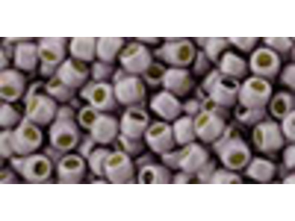 TOHO Glass Seed Bead, Size 11, 2.1mm, PermaFinish - Matte Galvanized Lilac (Tube)