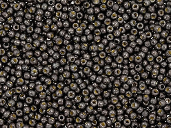 TOHO Glass Seed Bead, Size 11, 2.1mm, Permafinish - Matte Galvanized Cool Gray (Tube)