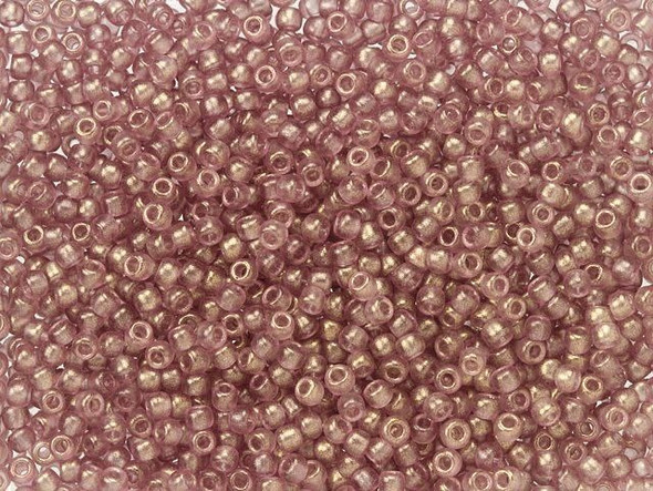 TOHO Glass Seed Bead, Size 11, 2.1mm, HYBRID Sueded Gold Transparent Amethyst (Tube)