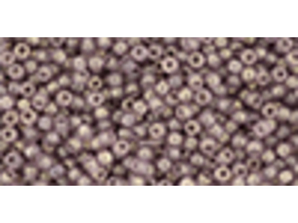 TOHO Glass Seed Bead, Size 11, 2.1mm, HYBRID Sueded Gold Transparent Amethyst (Tube)